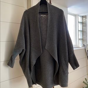 Gray knit cardigan